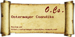 Ostermayer Csendike névjegykártya